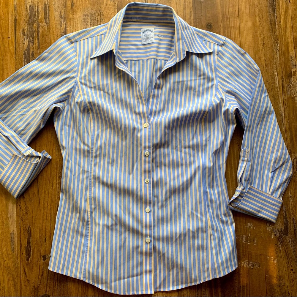 Brooks Brothers, Striped Button Down, non-iron, size 4